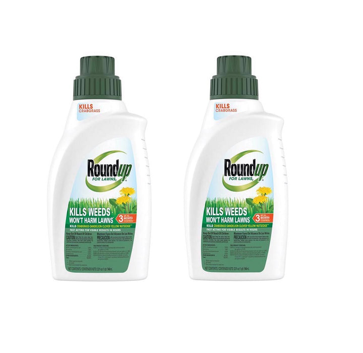 Roundup #5020310 Weed Killer Concentrate For Lawns ~ 2-Pack ~ 64 oz Total