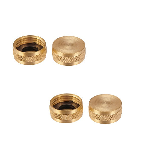 Ace Hardware #GT1288A 3/4 in. Brass Threaded Female Hose End Caps ~ 2-Pack ~ 4 Caps Total