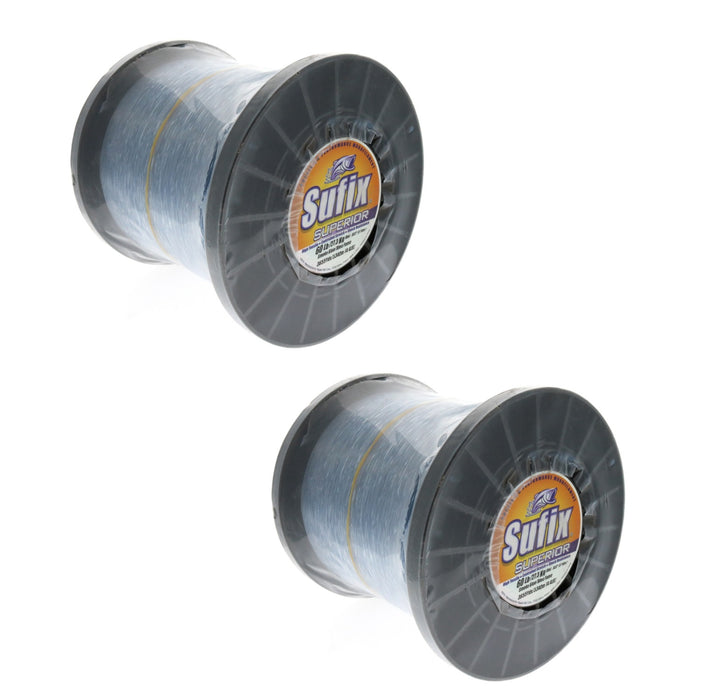 Sufix #649-060 Superior Monofilament Fishing Line 60lbs 3655yds Smoke Blue ~ 2-Pack