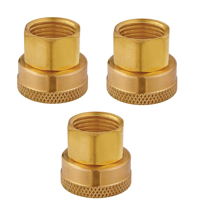 Ace Hardware #GT3081A 3/4 in. FHT x 1/2 in. Female in. Brass Threaded Female Hose Adapter ~ 3-Pack