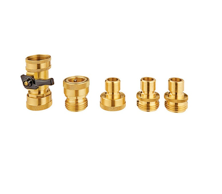 Ace Hardware #GT3450 Brass Threaded 5 Piece Quick Connector Hose Set