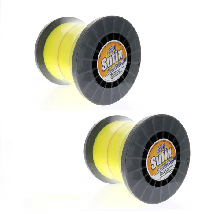 Sufix #650-120 Superior Monofilament Fishing Line 20lbs 11745yds Hi Vis Yellow ~ 2-Pack