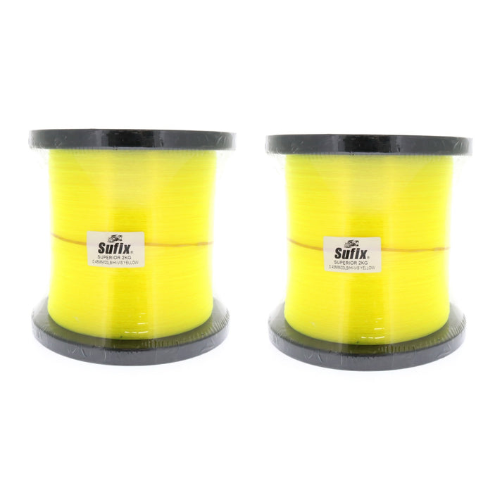 Sufix #650-120 Superior Monofilament Fishing Line 20lbs 11745yds Hi Vis Yellow ~ 2-Pack