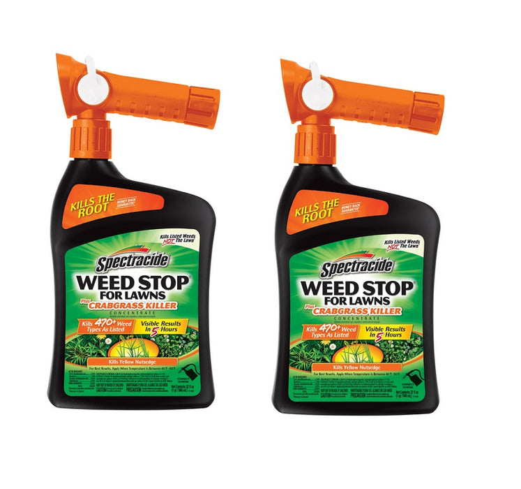 Spectracide #HG-95703 Weed Stop Crabgrass Killer RTS Hose-End Concentrate ~ 2 Pack ~ 64 oz Total