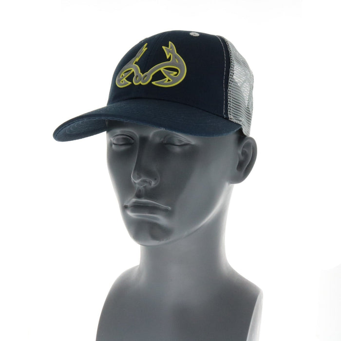 Outdoor Cap #RTF01A43021 Realtree Fishing 3D Logo Navy Yellow Trucker Cap Hat