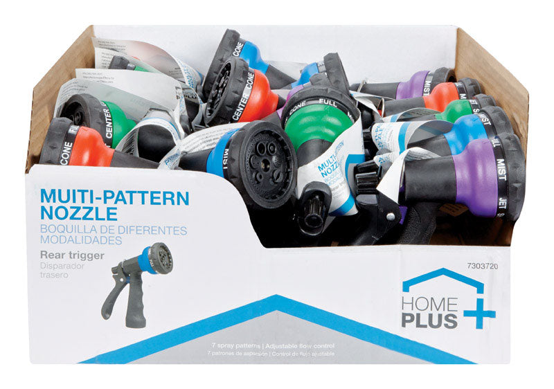 Home Plus #56016A 7 Pattern Adjustable Multi-Pattern Plastic Hose Nozzle ~ 3-Pack