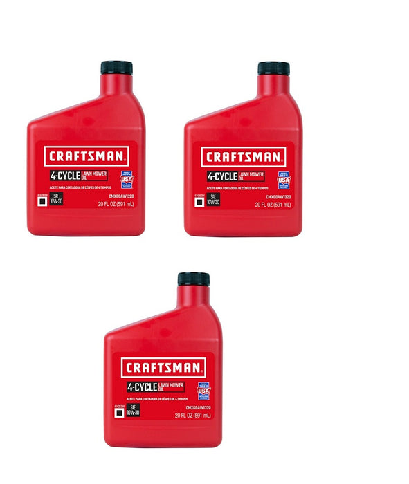 Craftsman #CRLM1320 4-Cycle Lawn Mower Motor Oil 10W-30 ~ 3-Pack ~ 60 oz Total