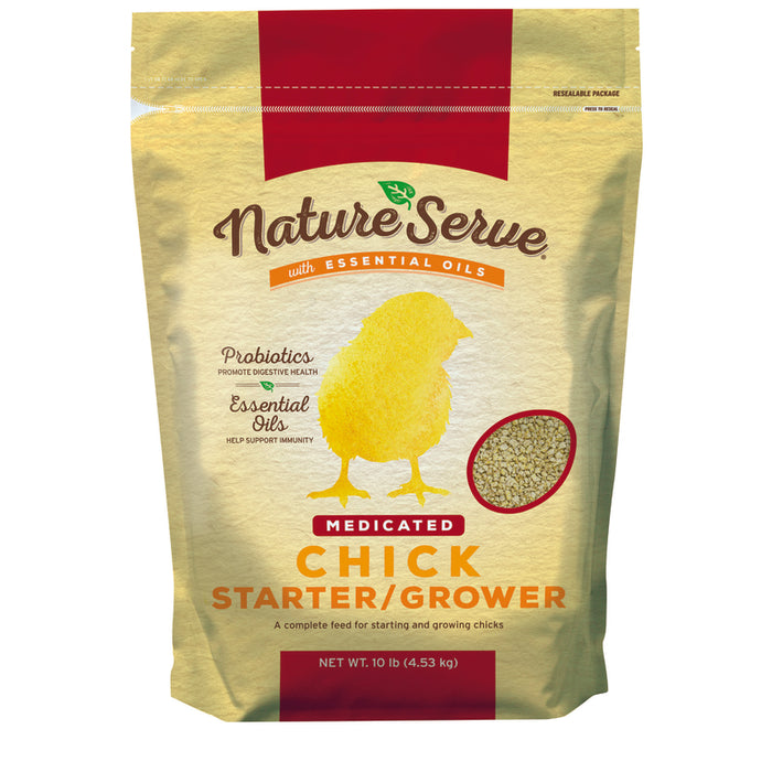 NatureServe #DS290004 Medicated Grower/Starter Feed Crumble For Poultry 10 lb