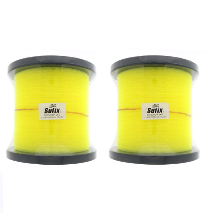 Sufix #650-150 Superior Monofilament Fishing Line 50lbs 4810yds Hi-Vis Yellow ~ 2-Pack