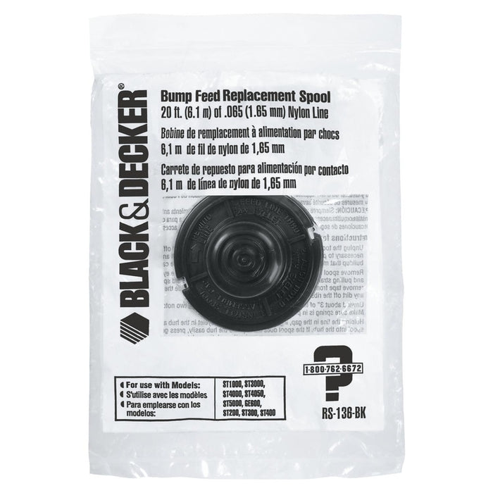 Black+Decker #RS-136 0.065 in. D X 20 ft. L Replacement Line Trimmer Spool