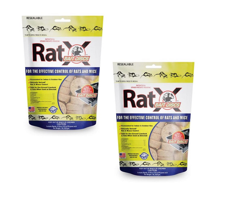 RatX #620118 Non-Toxic Bait Pellets For Mice and Rats ~ 2-Pack ~ 4lbs Total