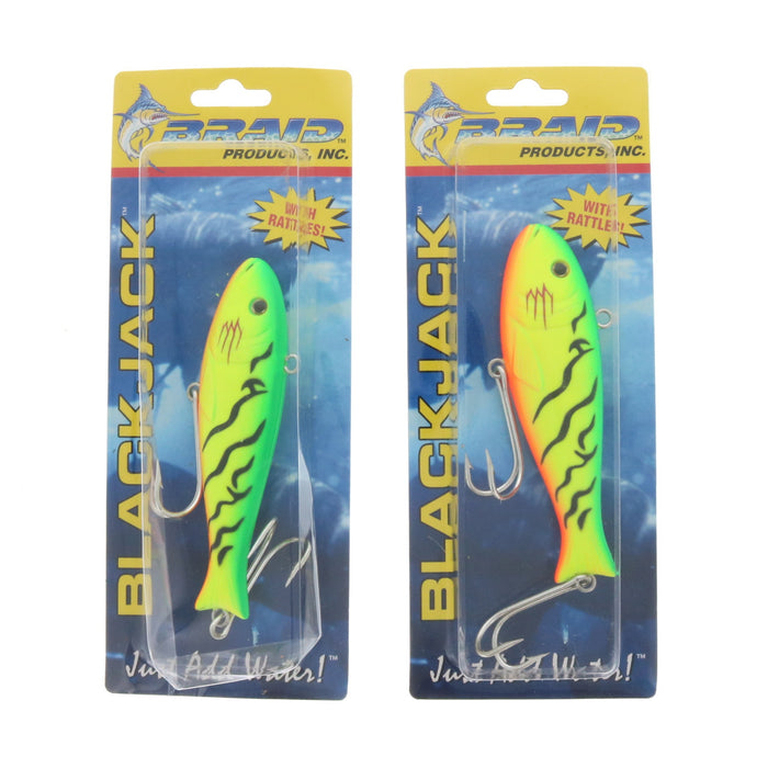 Braid #917 Black Jack 4" Firetiger Lure ~ 2-Pack