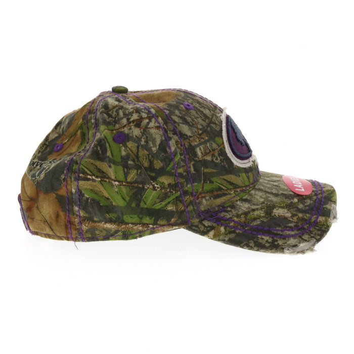 Outdoor Cap #WHS15LMOCM 9005 Mossy Oak ladies Fit Baseball Cap Camo Purple Embroidered Logo