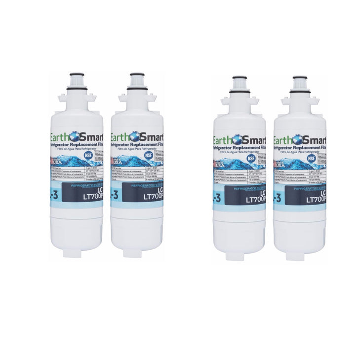 EarthSmart #102633 L-3 Refrigerator Replacement Filter For LG LT700P ~ 2-Pack ~ 4 Filters Total