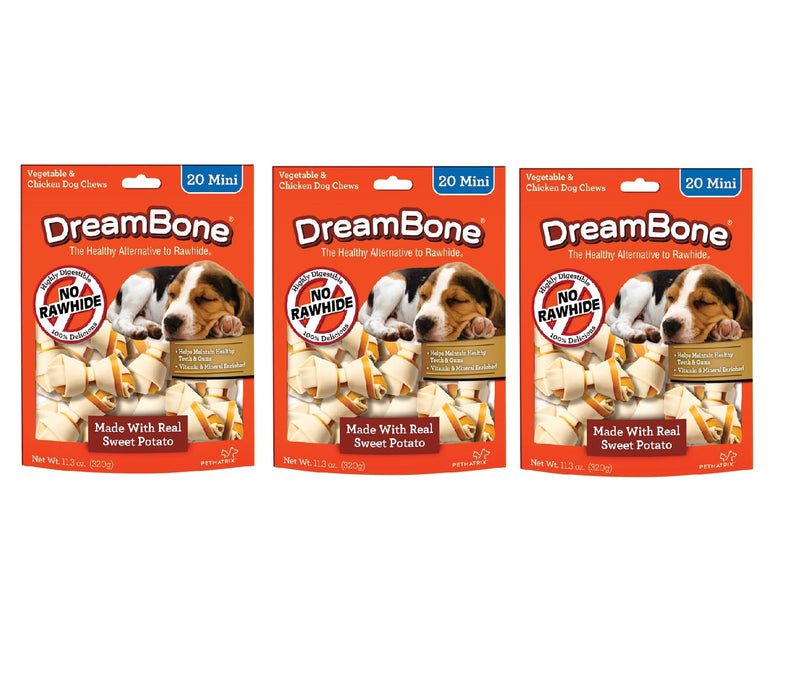 DreamBone #DBSP-02107 Chicken/Sweet Potato Chews For Dogs 24 Per Package ~ 3-Pack ~ 72 Chews Total