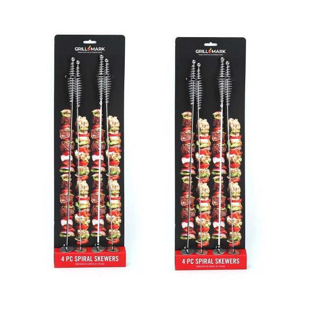 Grill Mark #40331ACE Steel Spiral Kabob Skewers ~ 2-Pack ~ 8 Skewers Total