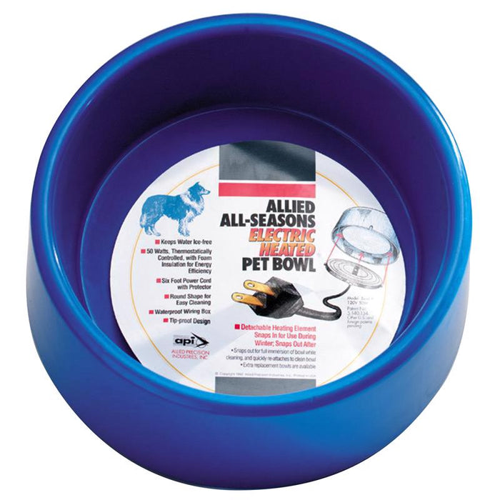 API #HPB5 Blue Plastic 5 qt Heated Pet Bowl