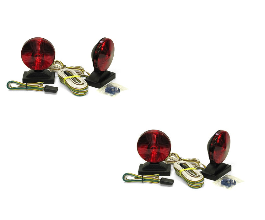 Peterson #V555 Red Round Towing Light Kit ~ 2-Pack ~ 4 Lights Total