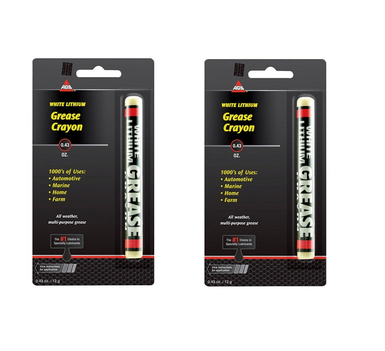 AGS #CY-1 Lith-Ease White Lithium Grease Stick ~ 2-Pack