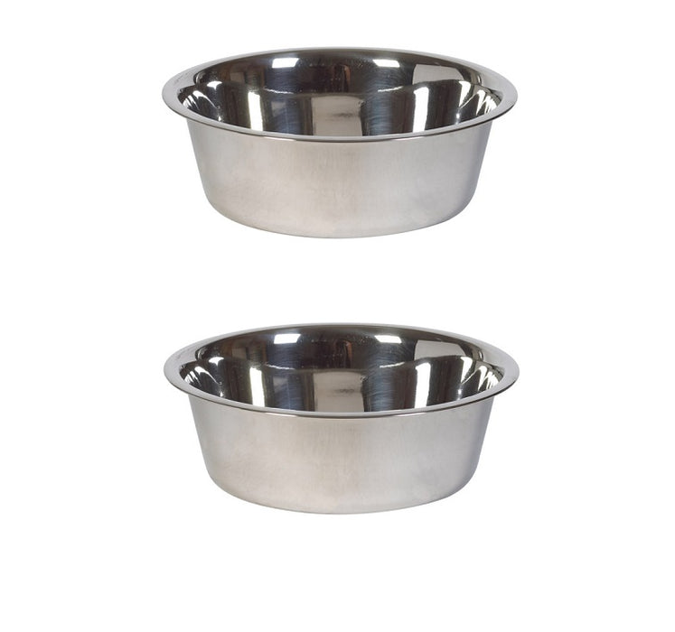 Boss Pet HiLo #ZW150 96 Stainless Steel 3 qt Feeding Dish For Dogs ~ 2-Pack