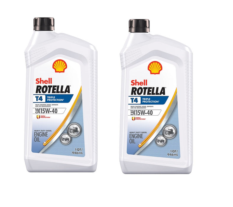 Shell Rotella #550049483 15W-40 Diesel Heavy Duty Engine Oil ~ 2-Pack ~ 2 Qts Total