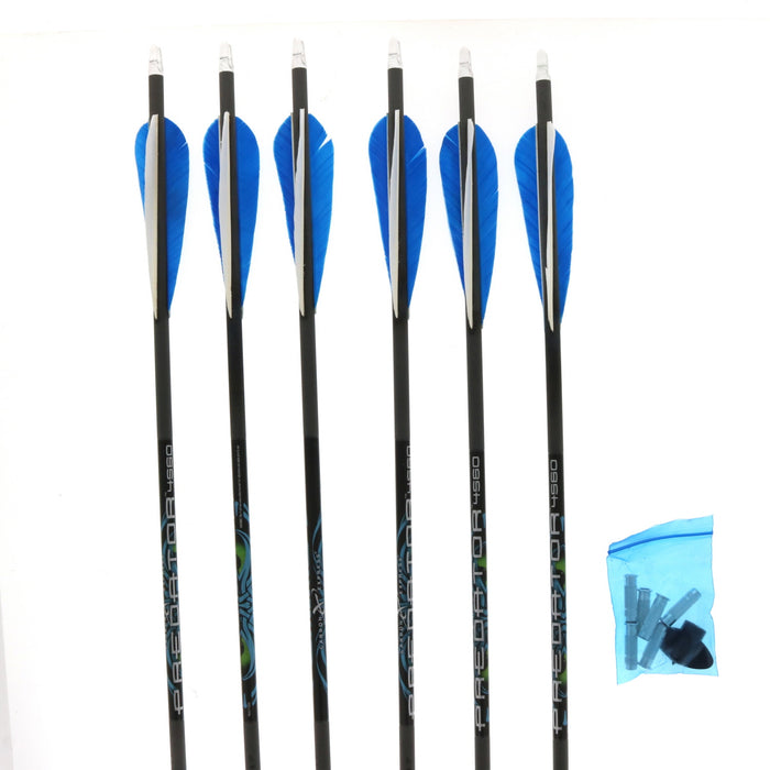 Carbon Express #50826/4560 Predator Arrows With Parabolic Feathers