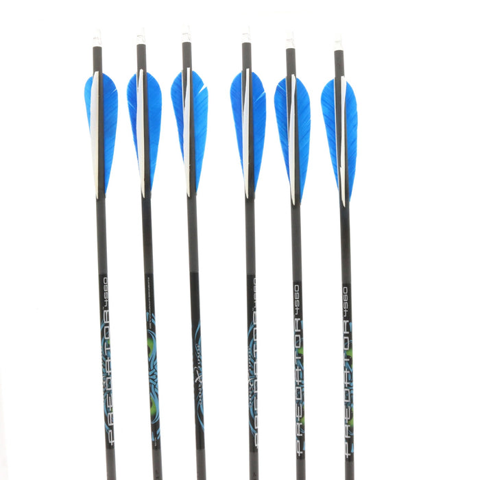 Carbon Express #50826/4560 Predator Arrows With Parabolic Feathers