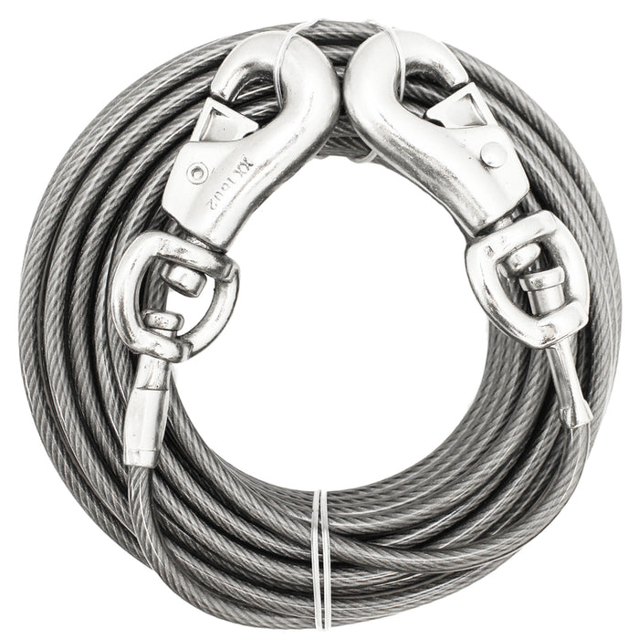 PDQ #Q682000099 Silver Tie-Out Vinyl Coated Cable Dog Tie Out X-Large