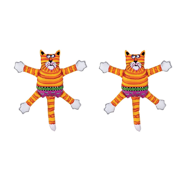 Fat Cat #635104 Multicolored Nylon Terrible Nasty Scaries Squeak Dog Toy Mini ~ 2-Pack