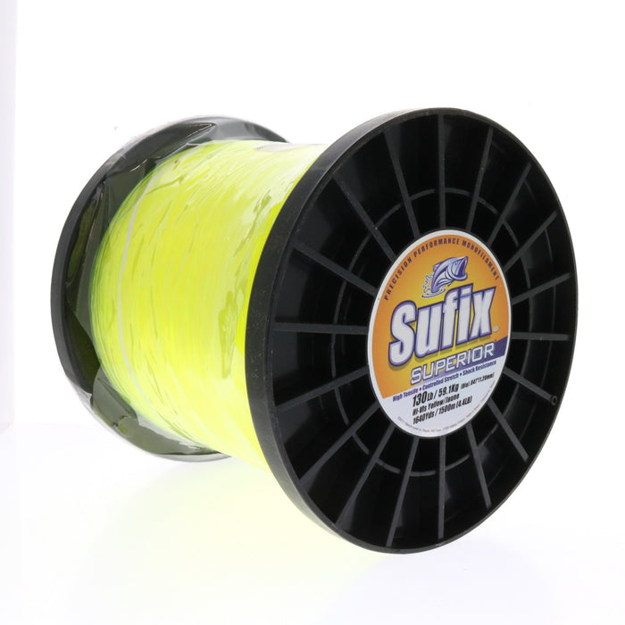 Sufix #650-330 Superior Monofilament Fishing Line 130lb 1640yds Hi Vis Yellow