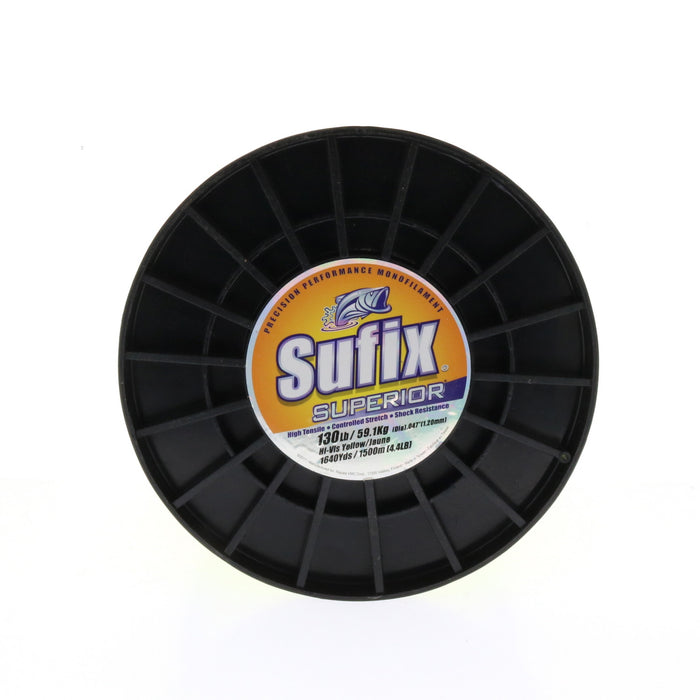 Sufix #650-330 Superior Monofilament Fishing Line 130lb 1640yds Hi Vis Yellow