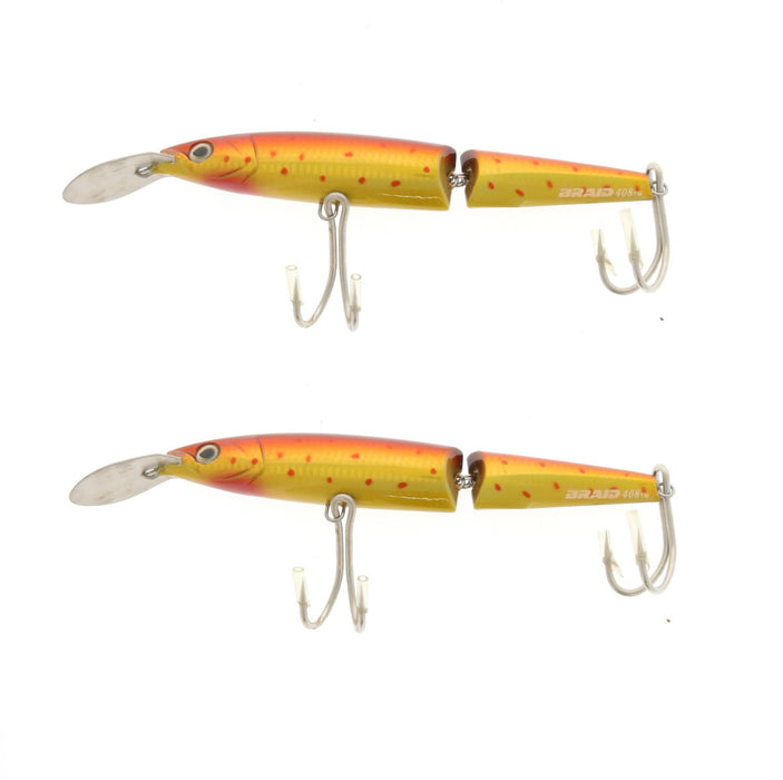 Braid #408-33 9.5" Tantrum Magnum & Jointed Plug Trolling Casting Lure Bait Flaming Trout ~ 2-Pack