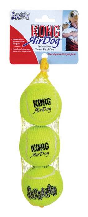 Kong #KO-AST2 Squeaker Green Rubber Pet Tennis Balls Medium ~ 2-Pack