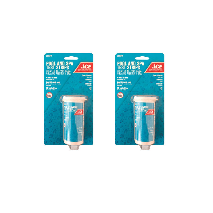 Ace Hardware #ACE-IT490 Pool/Spa Test Strips ~ 50 PER Package ~ 2-Pack ~ 100 TOTAL