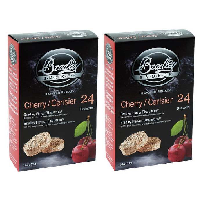 Bradley Smoker #BTCH24 All Natural Cherry All Natural Wood Bisquettes ~ 2-Pack ~ 48-Piece Set