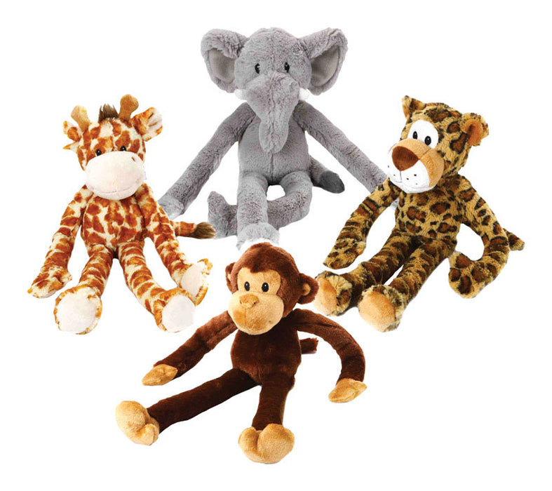 Multipet Assorted Plush Swingin Safari Dog Toy Extra Large ~ 2-Pack