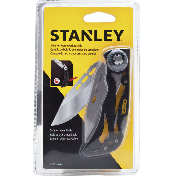 Stanley #STHT10253 Skeleton Frame 7-1/4 in. Folding Pocket Knife Black/Gray