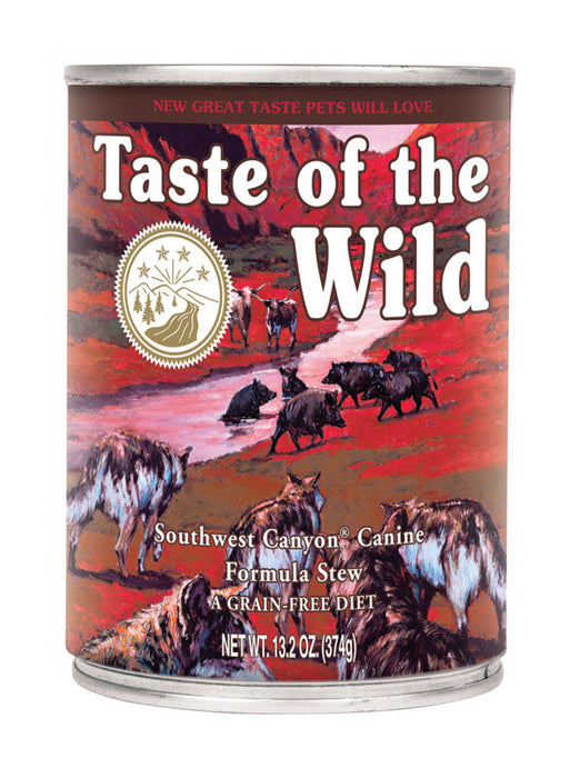 Taste of the Wild #2194 Southwest Canyon Adult Wild Boar Chunks in Gravy Dog Food Grain Free 13.2 oz ~ 12-Pack