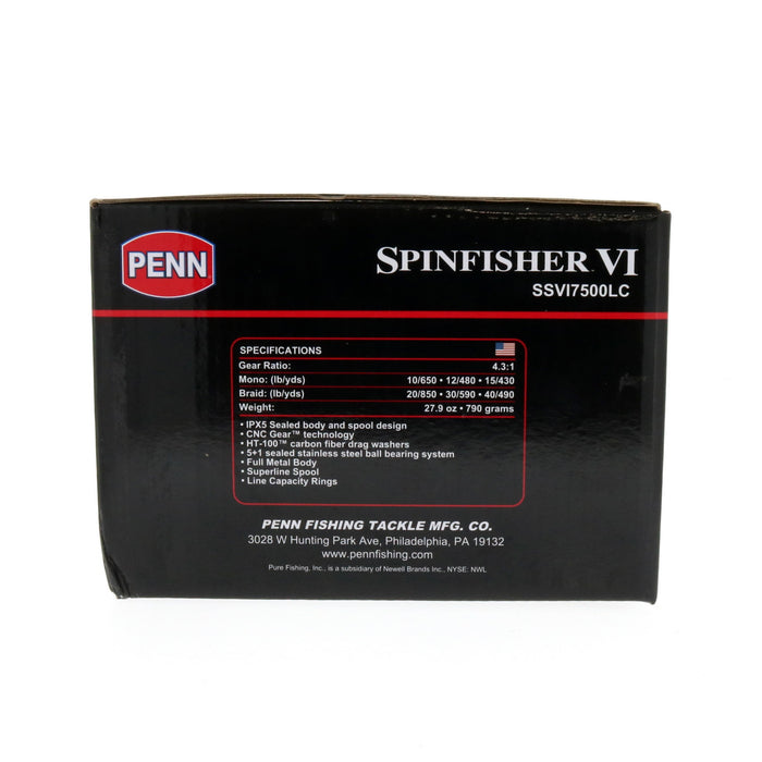 Penn #SSVI7500LC Spinfisher VI Spinning Reel Long Cast 4.3:1