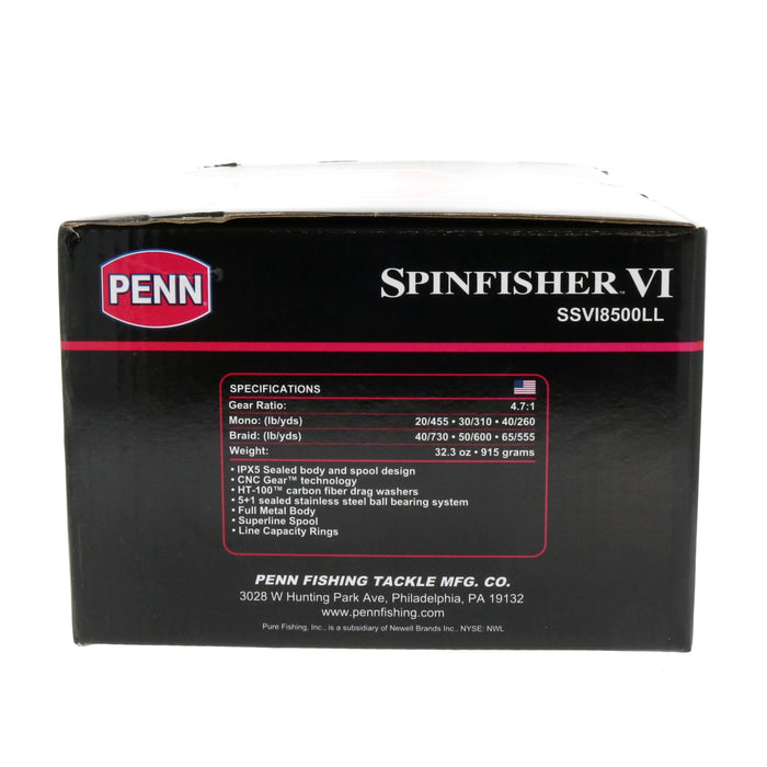 Penn #SSVI8500LL Spinfisher VI Spinning Reel Live Liner 4.7:1