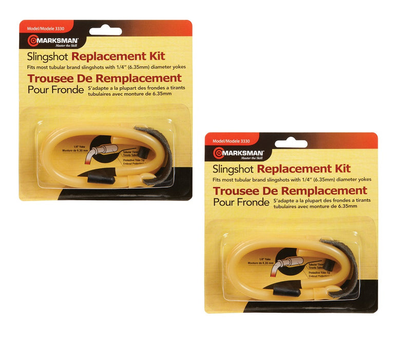 Marksman #3330 Slingshot Replacement Band Kit Tubular 1/4" Diameter Yoke ~ 2-Pack