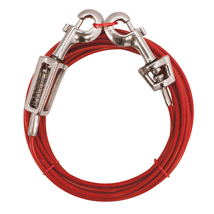 Boss Pet #Q3520SPG99 Red Vinyl Coated 20' Cable Dog Tie Out ~ Large Dogs