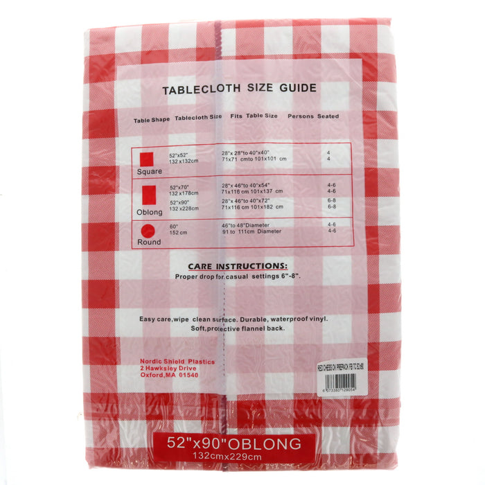 Nordic Shield Vinyl Brand Extra Heavy Weight Flannel Back Tablecloth 52"x90" Oblong ~ 2-Pack