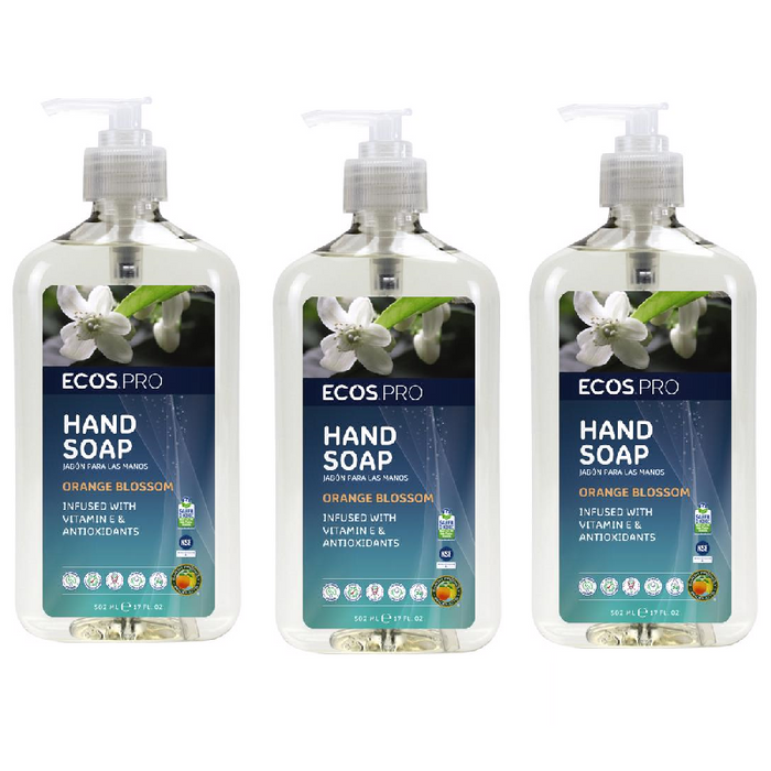ECOS PRO Orange #PL9484/6 Blossom Scent Liquid Hand Soap 17 oz ~ 3-Pack