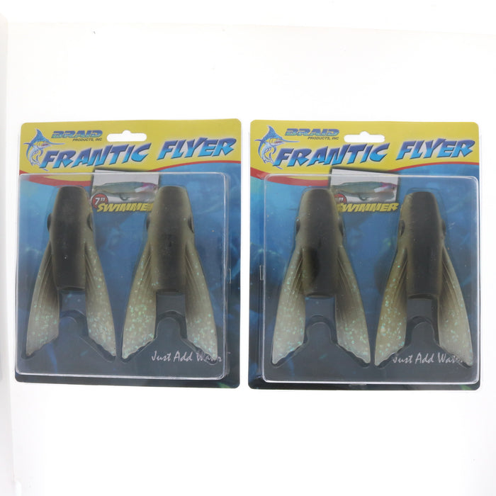 Braid Frantic Flyer 7" Swimmer Lure Bait Black/White ~ 2-Pack