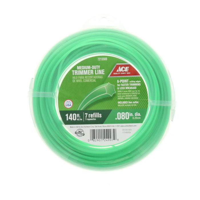 Ace Hardware #7215569 Medium Duty Trimmer Line .080" x 140'