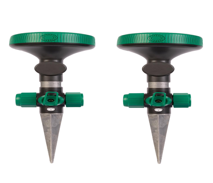 Gilmour #813463-1003 Metal Spike Base 4-Pattern Spot Sprinkler 1250 sq ft ~ 2-Pack