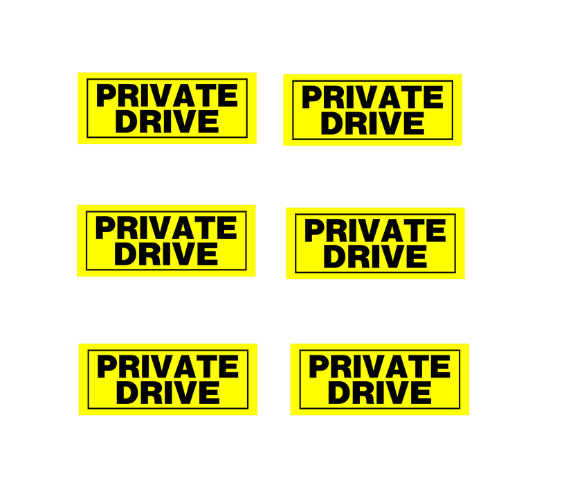 Hillman #841806 English Yellow Private Sign 6 in. H X 15 in. W ~ 6-Pack