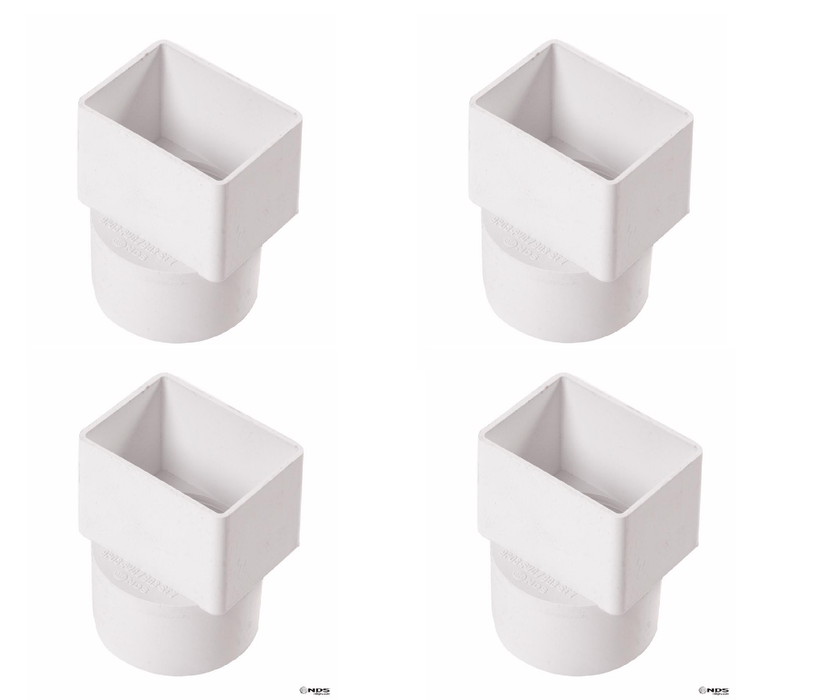 NDS #9P03 Schedule 35 3 in. Hub each Female PVC Flush Downspout Adapter ~ 4-Pack