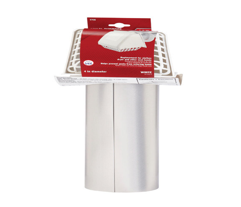 Ace #ACERVHAW4 4 in. W X 6 in. L White Plastic Dryer Vent Hood